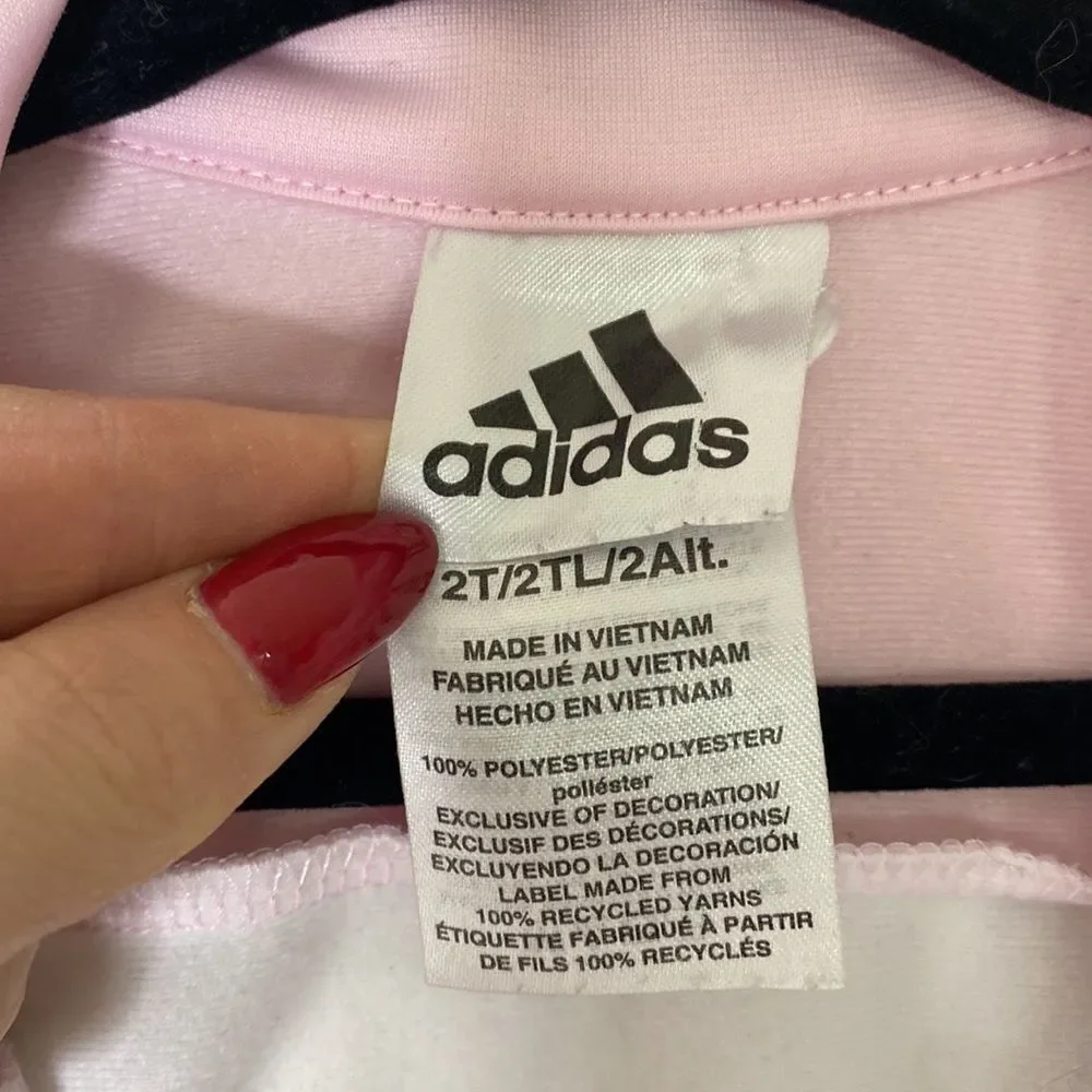 Adidas Pink White & Black Track Jacket 2T
